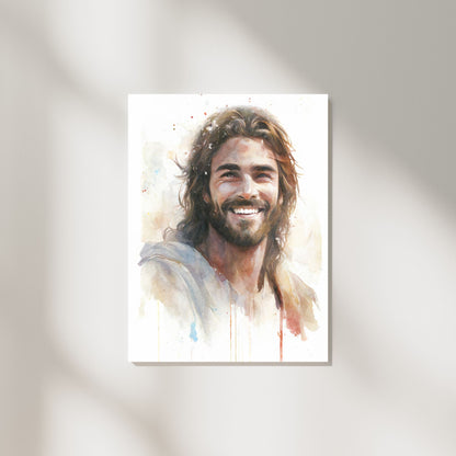 Messiah's Smile | Watercolor Style | Fine Art Print