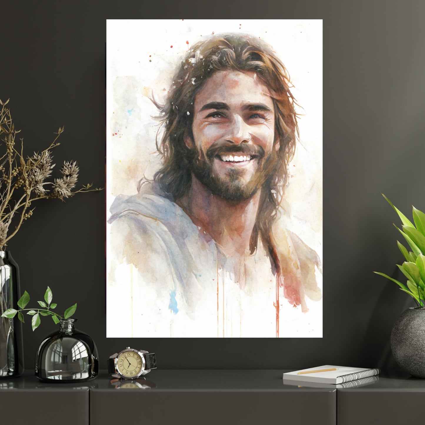 Messiah's Smile | Watercolor Style | Fine Art Print
