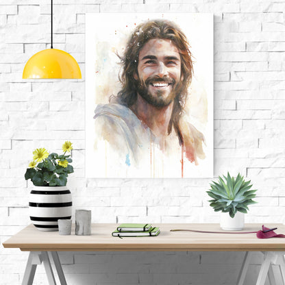 Messiah's Smile | Watercolor Style | Fine Art Print
