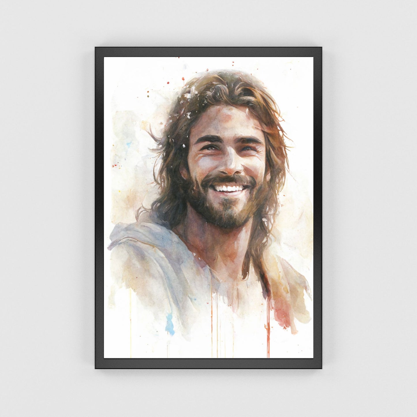 Messiah's Smile | Watercolor Style | Fine Art Print
