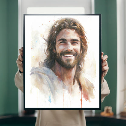 Messiah's Smile | Watercolor Style | Fine Art Print