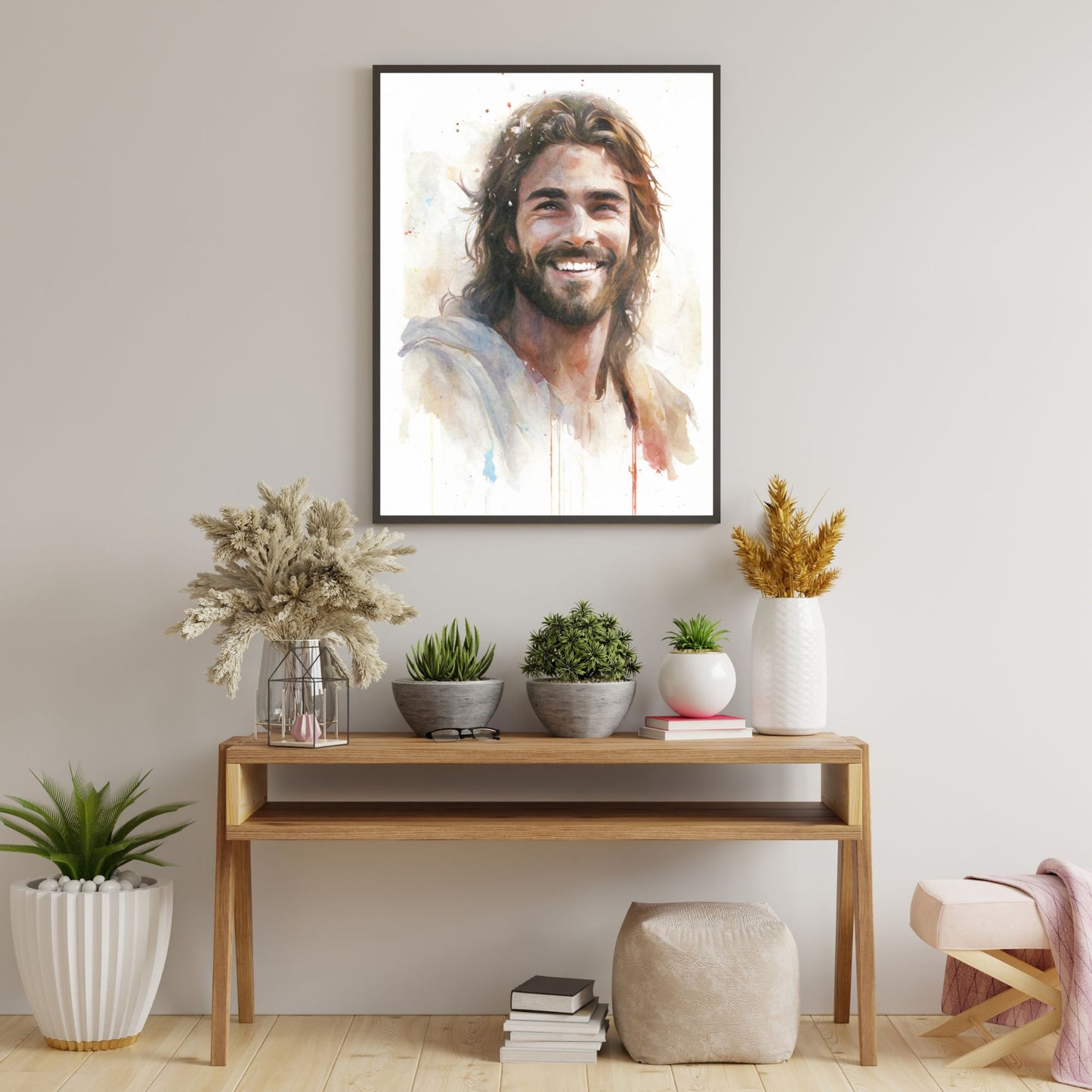 Messiah's Smile | Watercolor Style | Fine Art Print