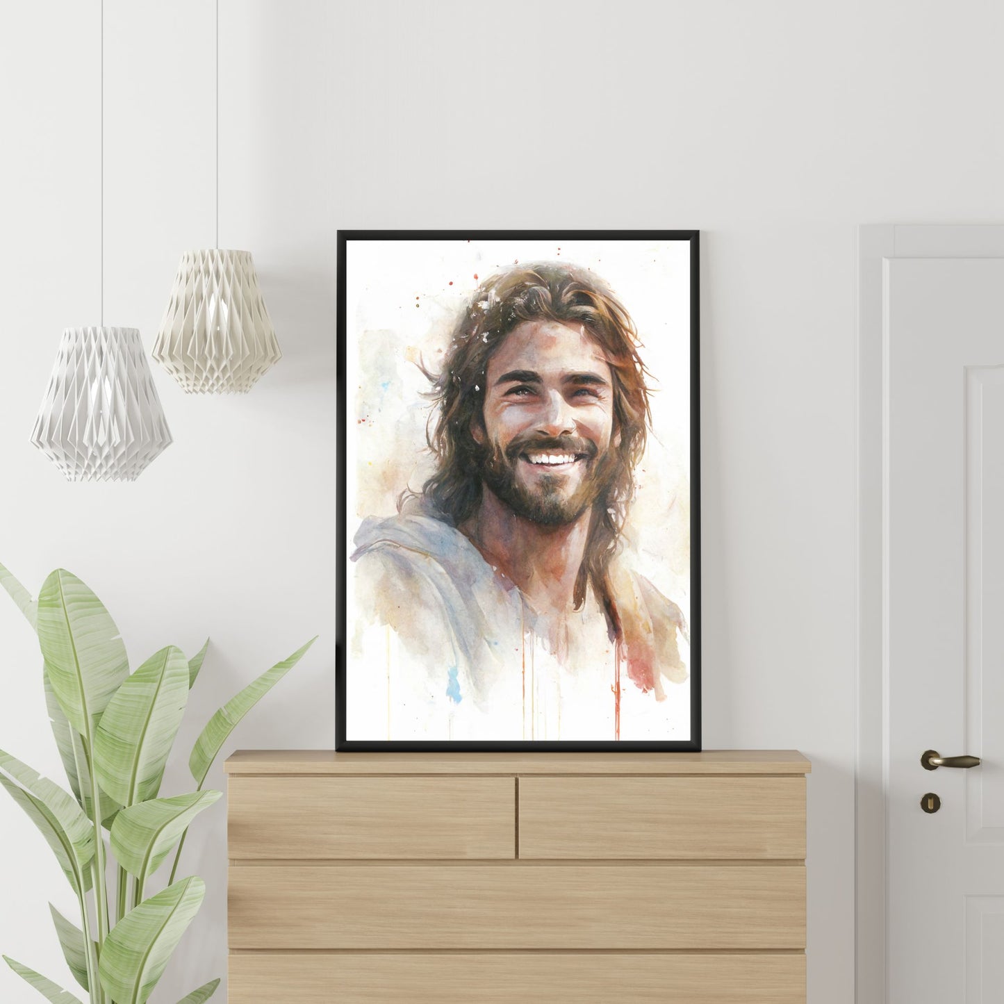 Messiah's Smile | Watercolor Style | Fine Art Print