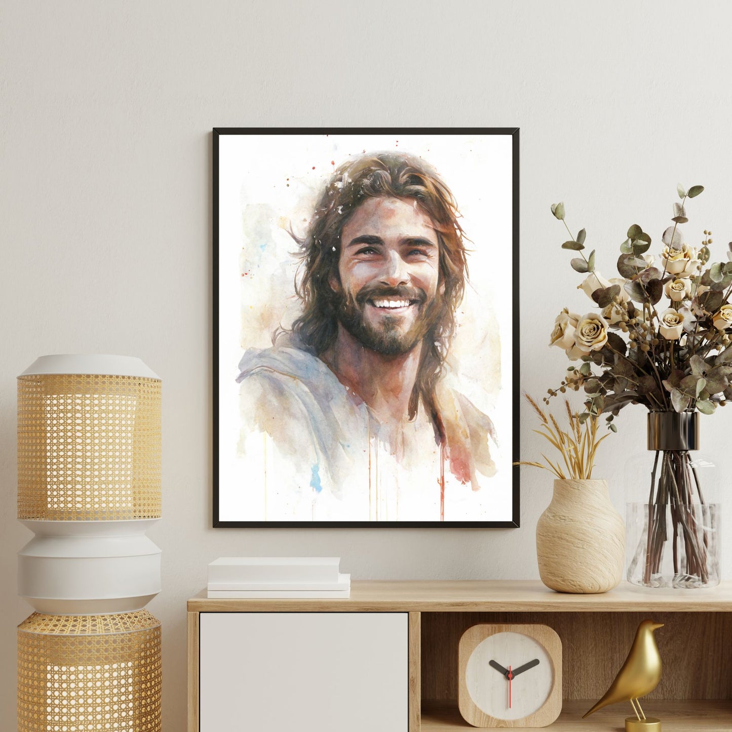 Messiah's Smile | Watercolor Style | Fine Art Print