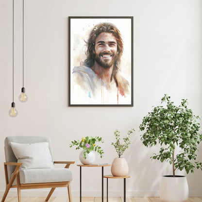 Messiah's Smile | Watercolor Style | Fine Art Print