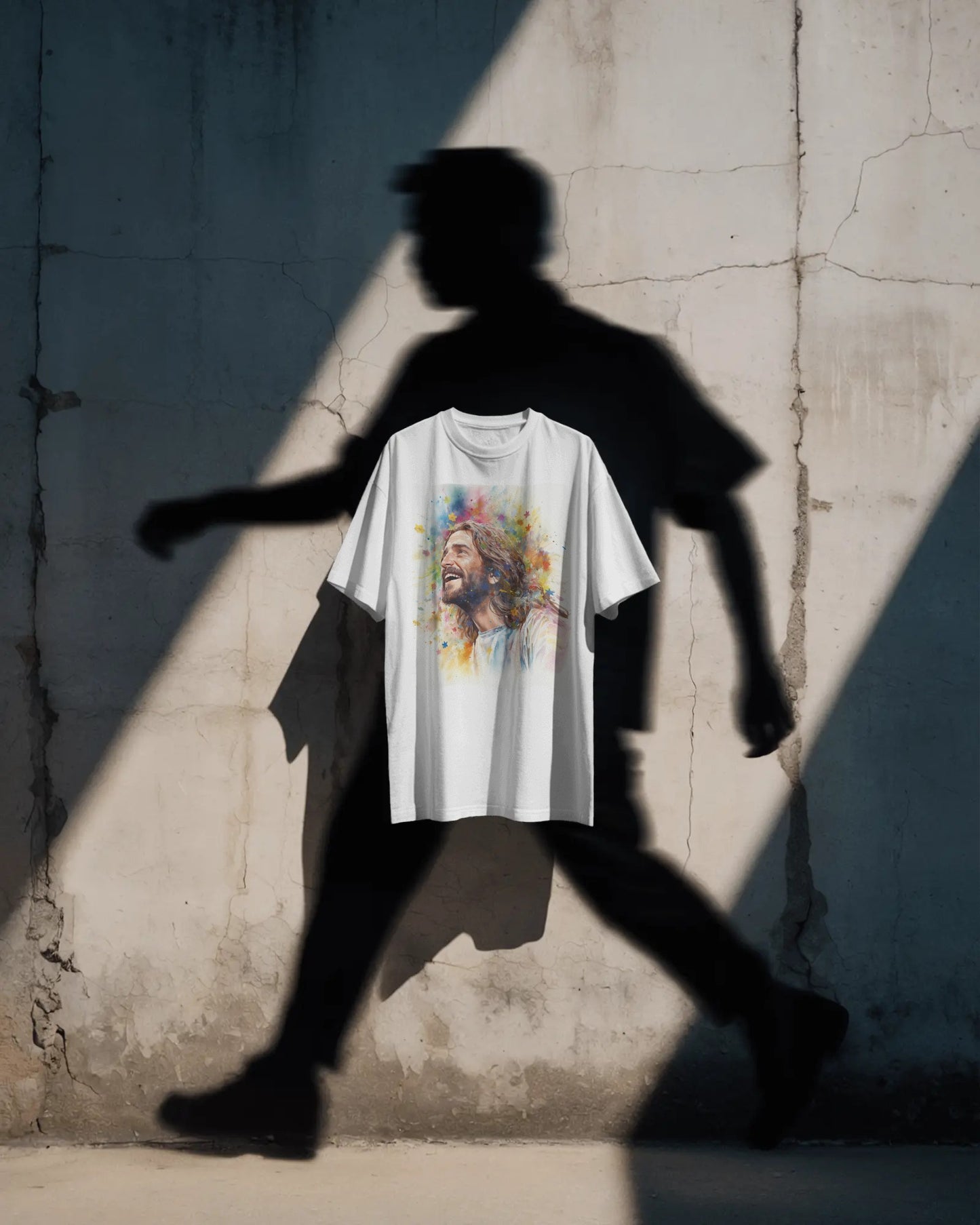 Rainbow-Faith Smiling Jesus T-Shirt