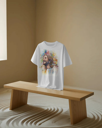 Rainbow-Faith Smiling Jesus T-Shirt