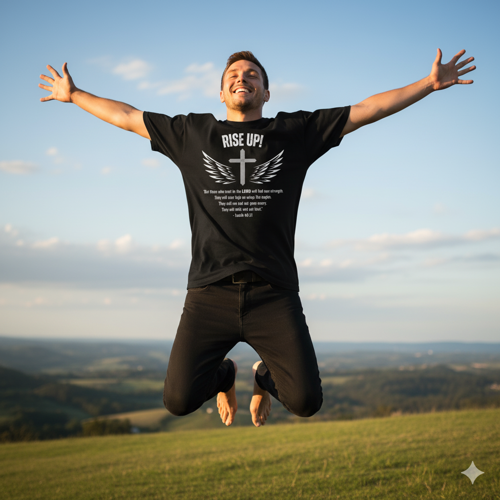 Isaiah 40:31 Rise Up! Christian T-Shirt