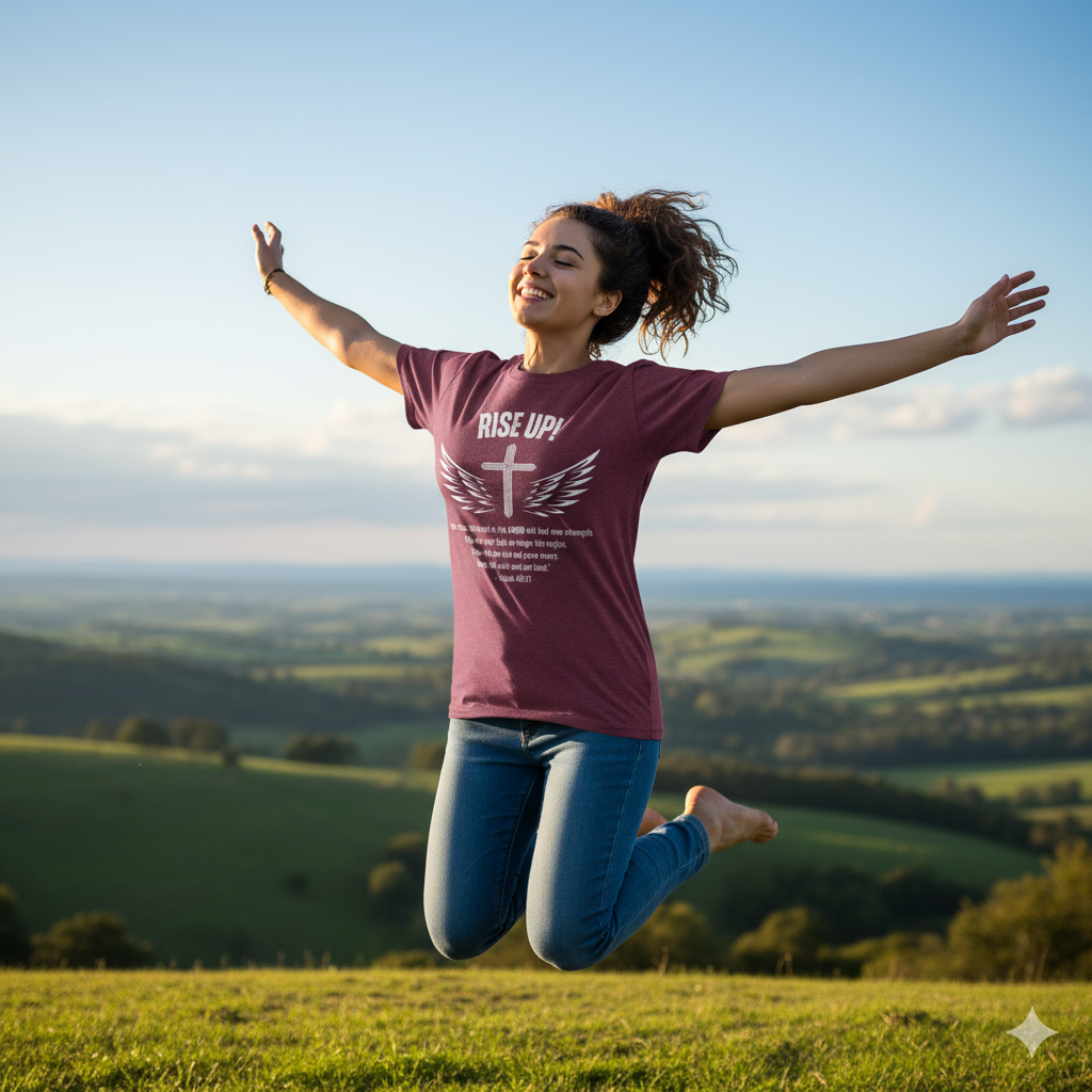 Isaiah 40:31 Rise Up! Christian T-Shirt