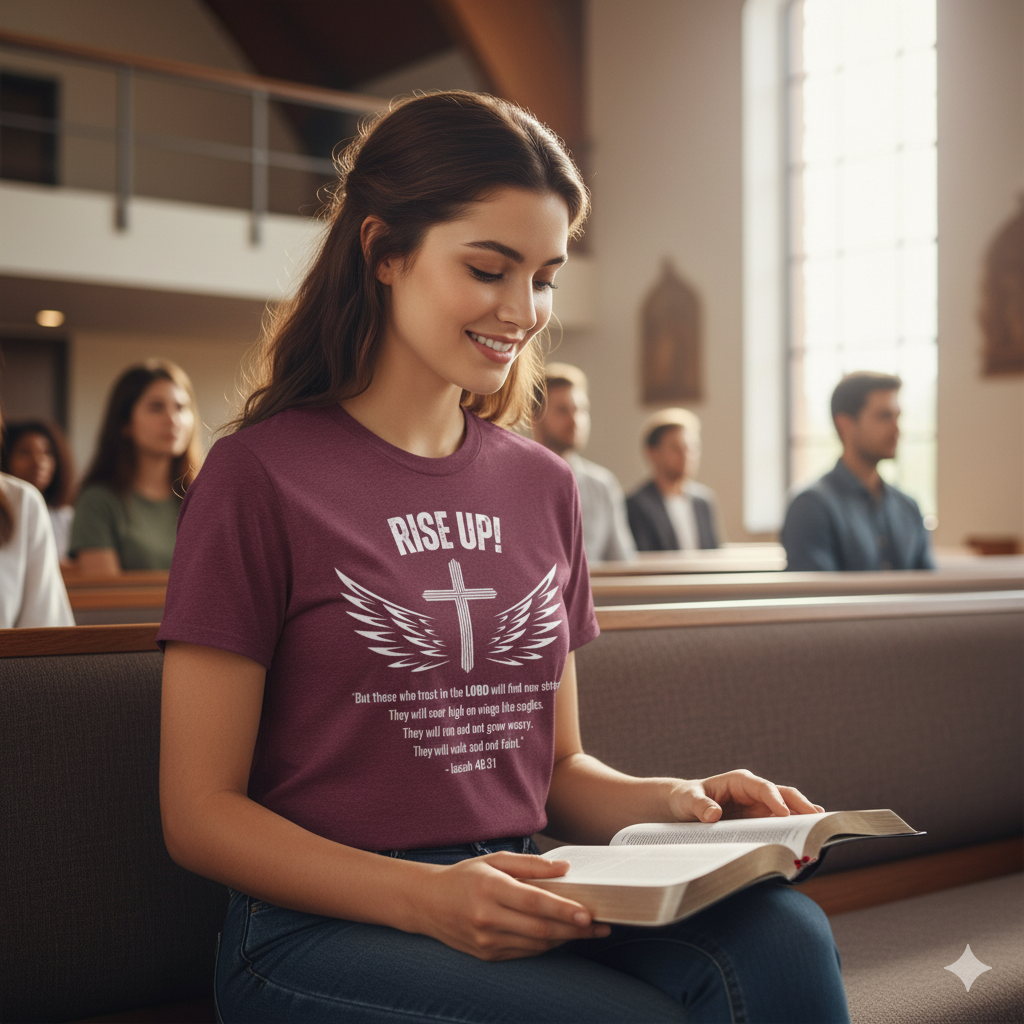 Isaiah 40:31 Rise Up! Christian T-Shirt