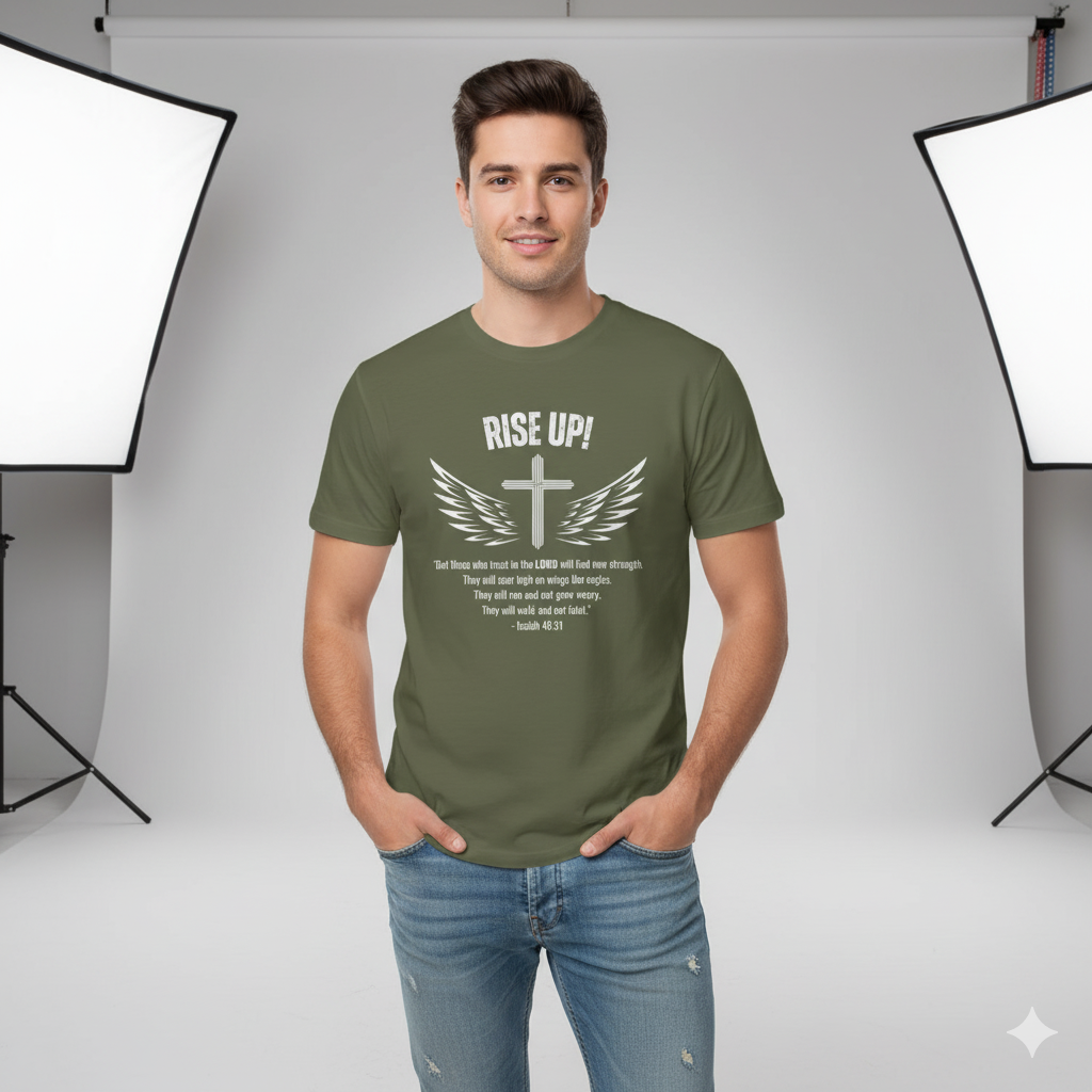 Isaiah 40:31 Rise Up! Christian T-Shirt