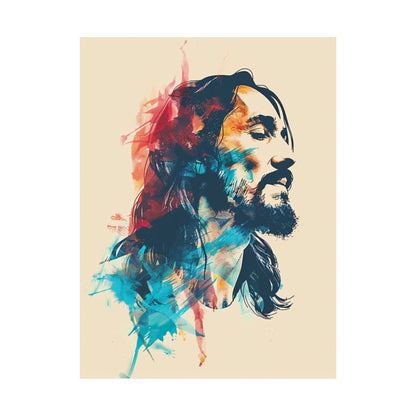 “Spirit And Color” – Modern Abstract Jesus Art Print