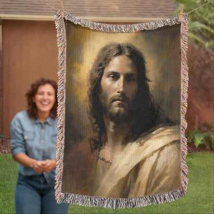 Jesus Christ The Lamb Of God | Peaceful & Calming | Christian Woven Throw Blanket
