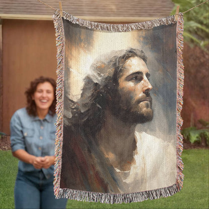 Jesus Christ The Redeemer | Latter Day Saint | Christian Woven Throw Blanket