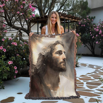 Jesus Christ The Redeemer | Latter Day Saint | Christian Woven Throw Blanket