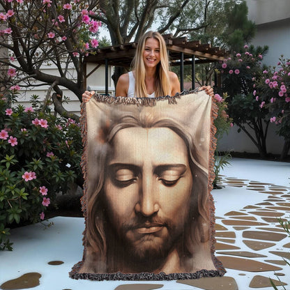 "Meditating Christ" - Heirloom Woven Blanket