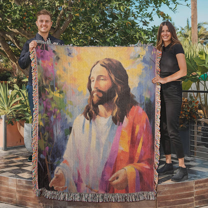"With Jesus In Paradise" - Heirloom Woven Blanket