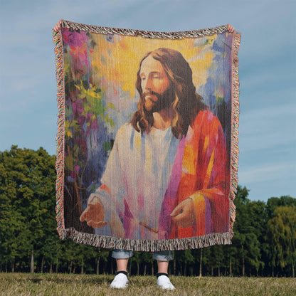 "With Jesus In Paradise" - Heirloom Woven Blanket