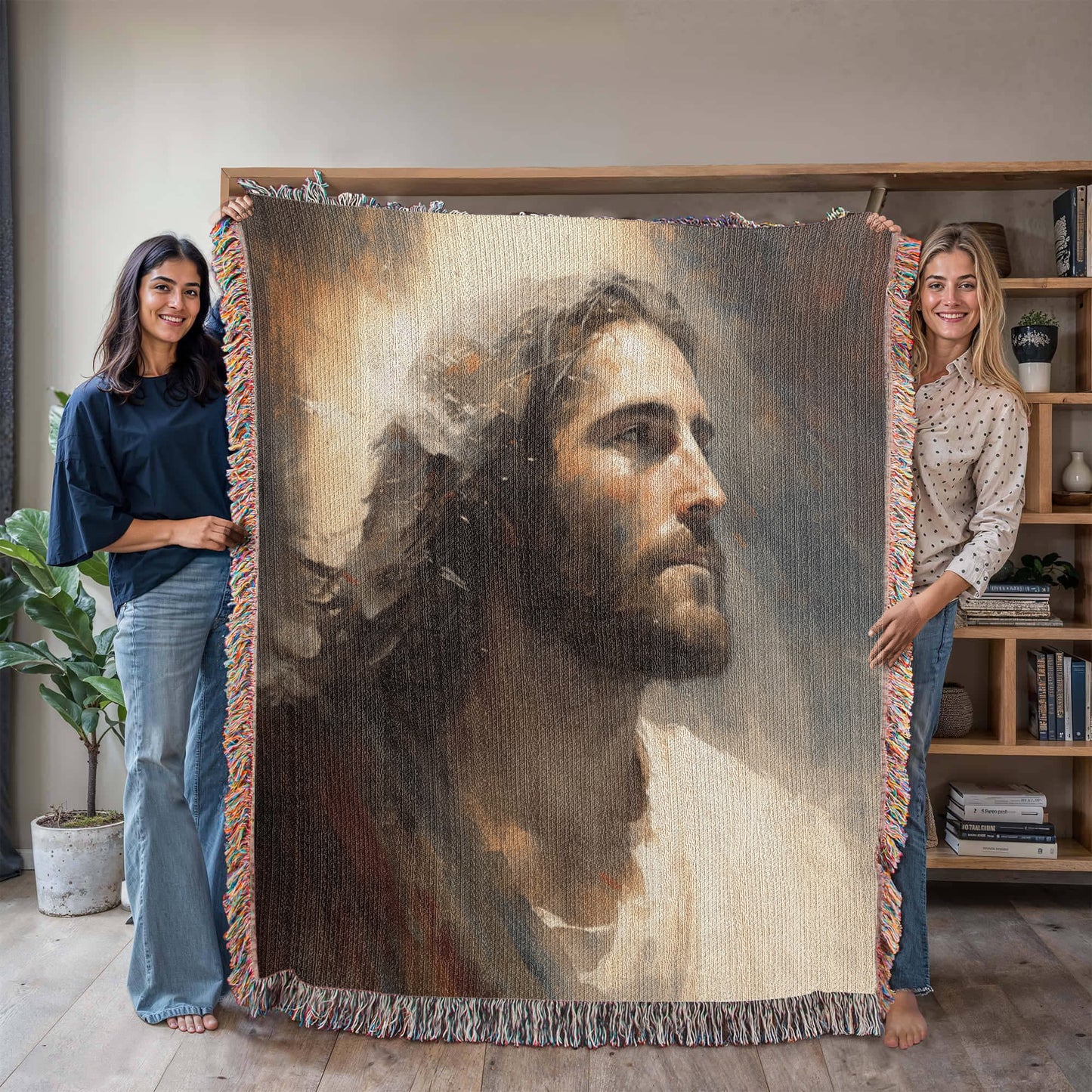 Jesus Christ The Redeemer | Latter Day Saint | Christian Woven Throw Blanket