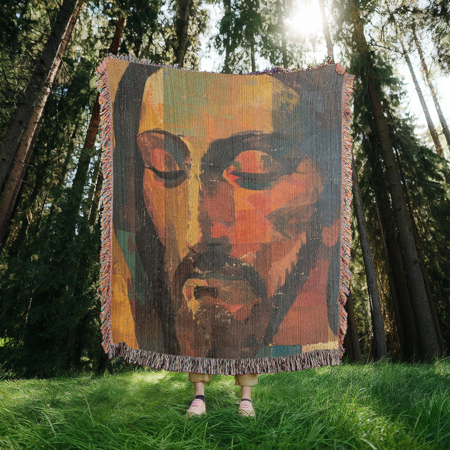 "The Silent Christ" - Heirloom Woven Blanket