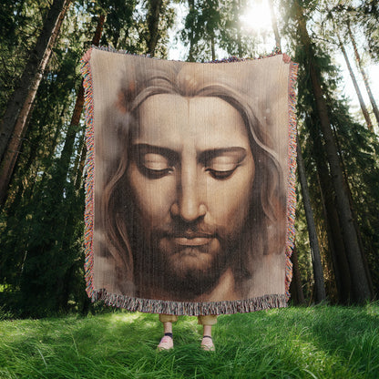 "Meditating Christ" - Heirloom Woven Blanket