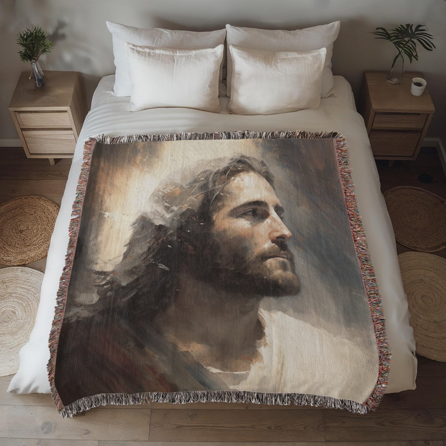 Jesus Christ The Redeemer | Latter Day Saint | Christian Woven Throw Blanket