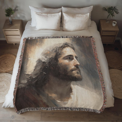 Jesus Christ The Redeemer | Latter Day Saint | Christian Woven Throw Blanket
