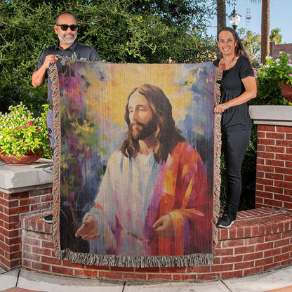 "With Jesus In Paradise" - Heirloom Woven Blanket