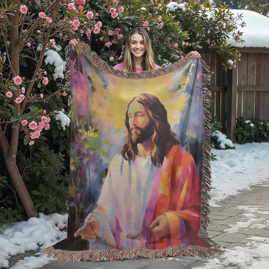 "With Jesus In Paradise" - Heirloom Woven Blanket