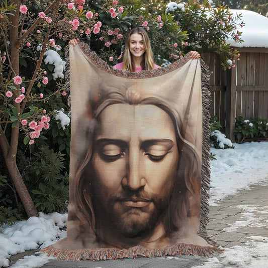 "Meditating Christ" - Heirloom Woven Blanket