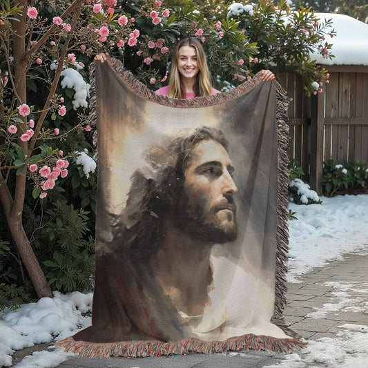 "Jesus Christ The Redeemer" - Heirloom Woven Blanket