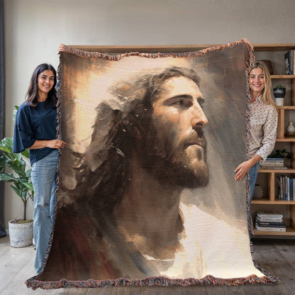 Jesus Christ The Redeemer | Latter Day Saint | Christian Woven Throw Blanket
