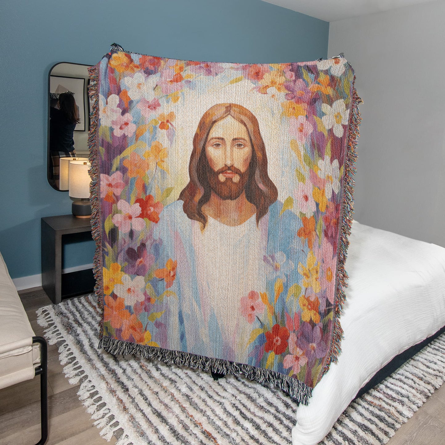 Blossoms Of Grace | Woven Christian Throw Blanket