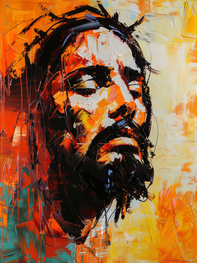 Christ's Passion In Orange | Woven Christian Throw Blanket