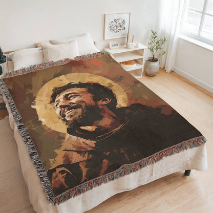 The Joy Of Saint Francis | Woven Christian Throw Blanket