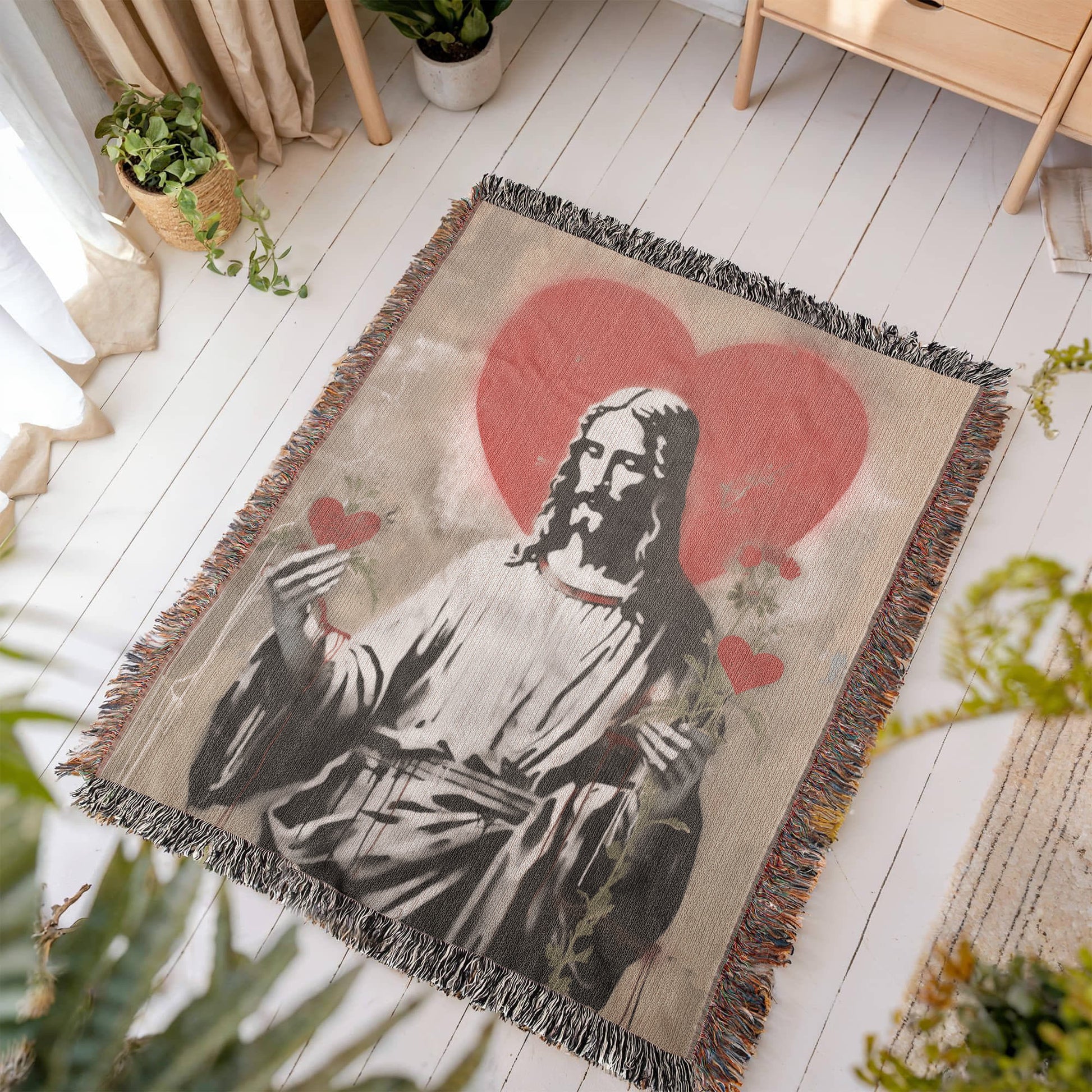 Blessed Heart Of Jesus | Christian Woven Throw Blanket - ChristVisions