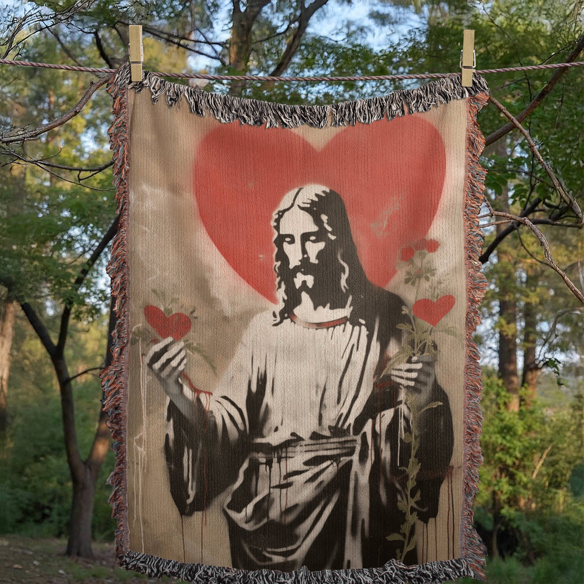 Blessed Heart Of Jesus | Christian Woven Throw Blanket - ChristVisions