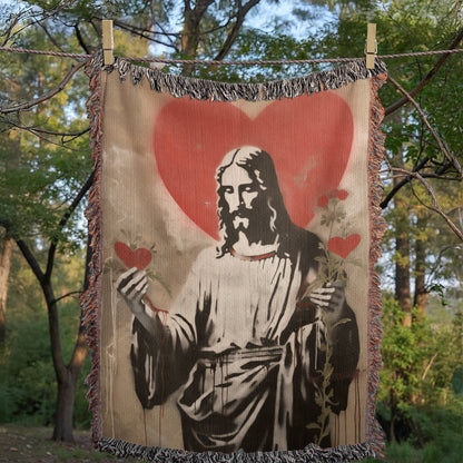 Blessed Heart Of Jesus | Christian Woven Throw Blanket - ChristVisions
