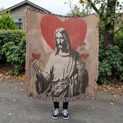 Blessed Heart Of Jesus | Christian Woven Throw Blanket - ChristVisions