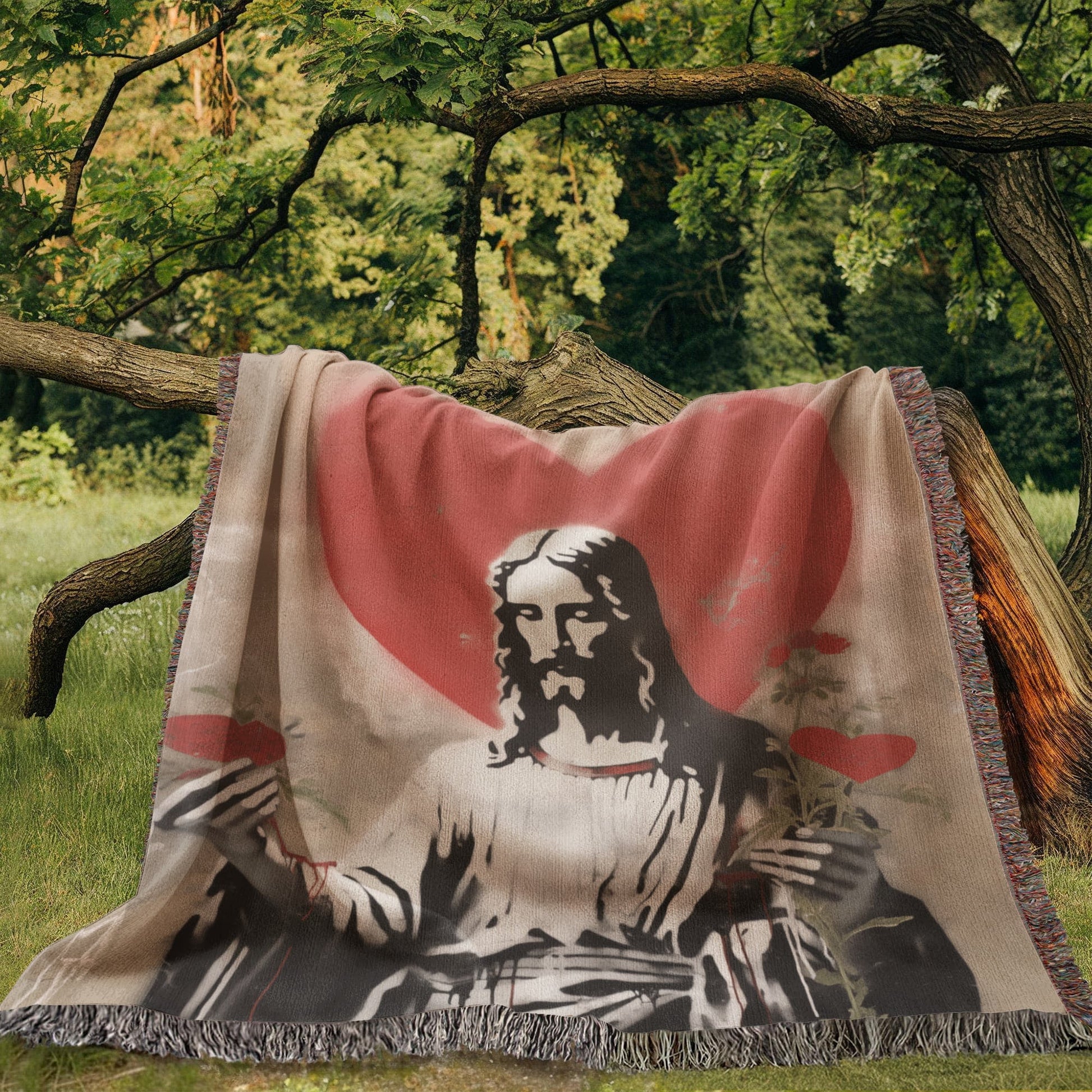 Blessed Heart Of Jesus | Christian Woven Throw Blanket - ChristVisions