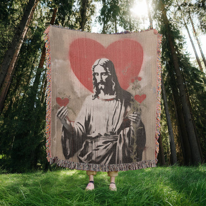 Blessed Heart Of Jesus | Christian Woven Throw Blanket - ChristVisions