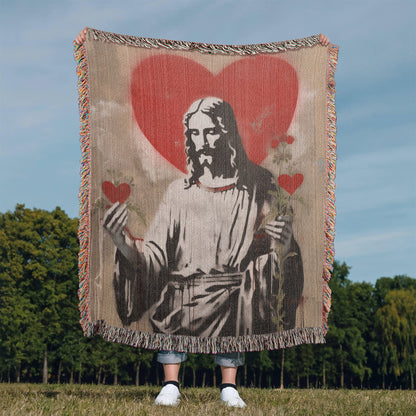 Blessed Heart Of Jesus | Christian Woven Throw Blanket - ChristVisions