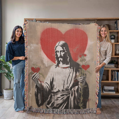 Blessed Heart Of Jesus | Christian Woven Throw Blanket - ChristVisions
