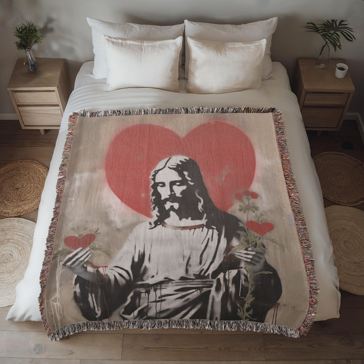 Blessed Heart Of Jesus | Christian Woven Throw Blanket - ChristVisions