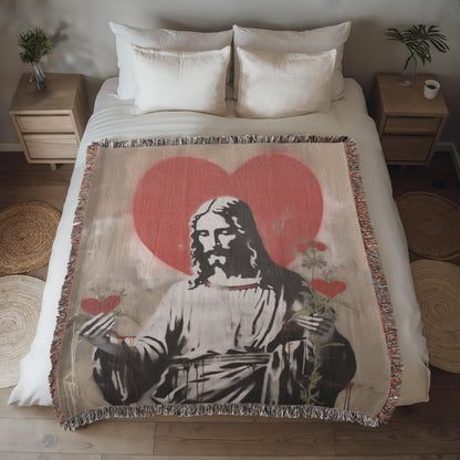 Blessed Heart Of Jesus | Christian Woven Throw Blanket - ChristVisions