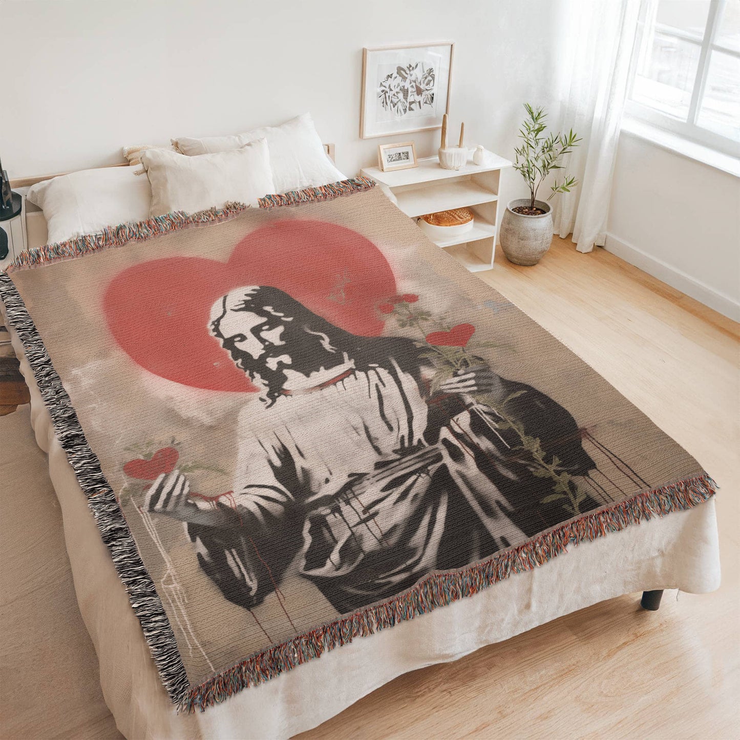 Blessed Heart Of Jesus | Christian Woven Throw Blanket - ChristVisions