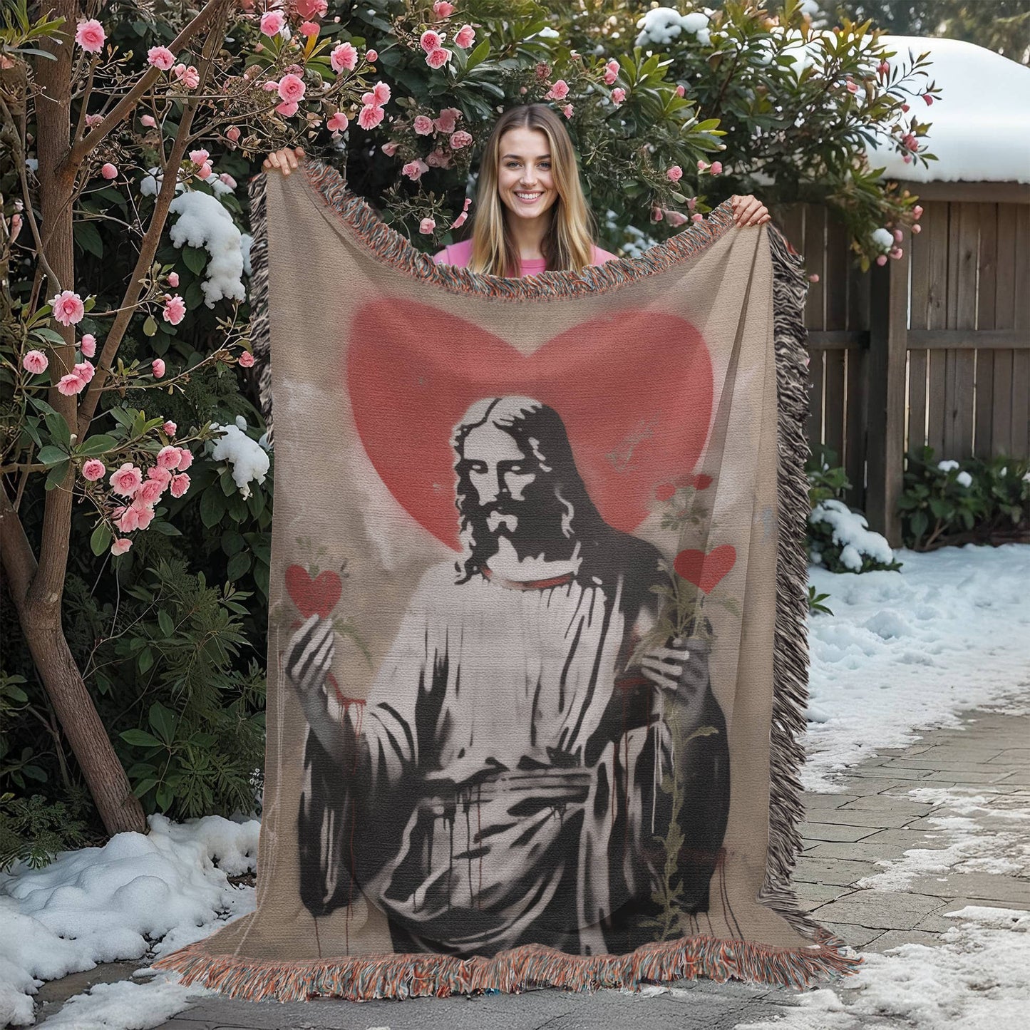 Blessed Heart Of Jesus | Christian Woven Throw Blanket - ChristVisions