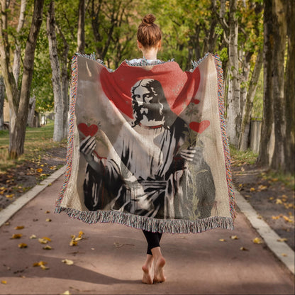 Blessed Heart Of Jesus | Christian Woven Throw Blanket - ChristVisions