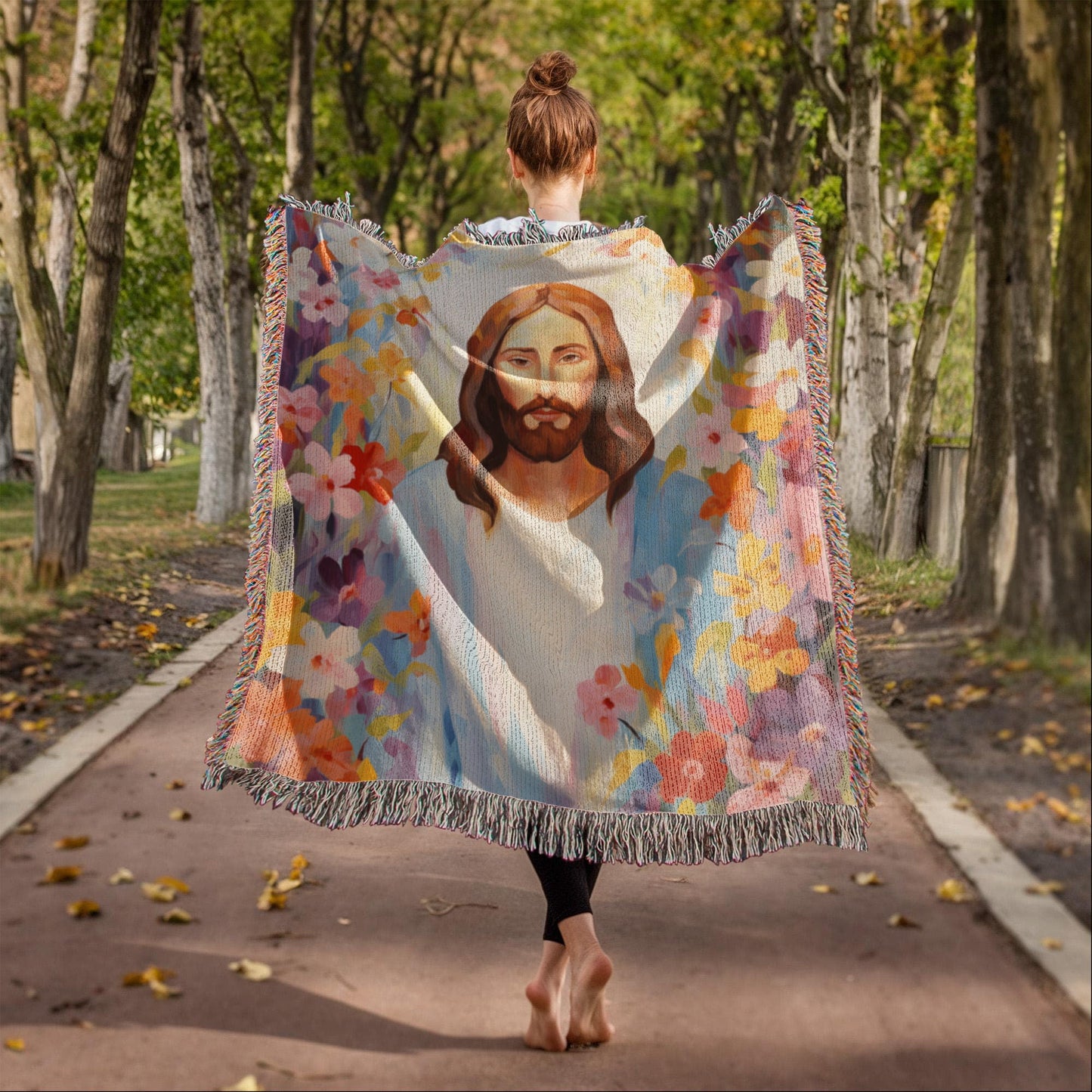 Blossoms Of Grace | Woven Christian Throw Blanket