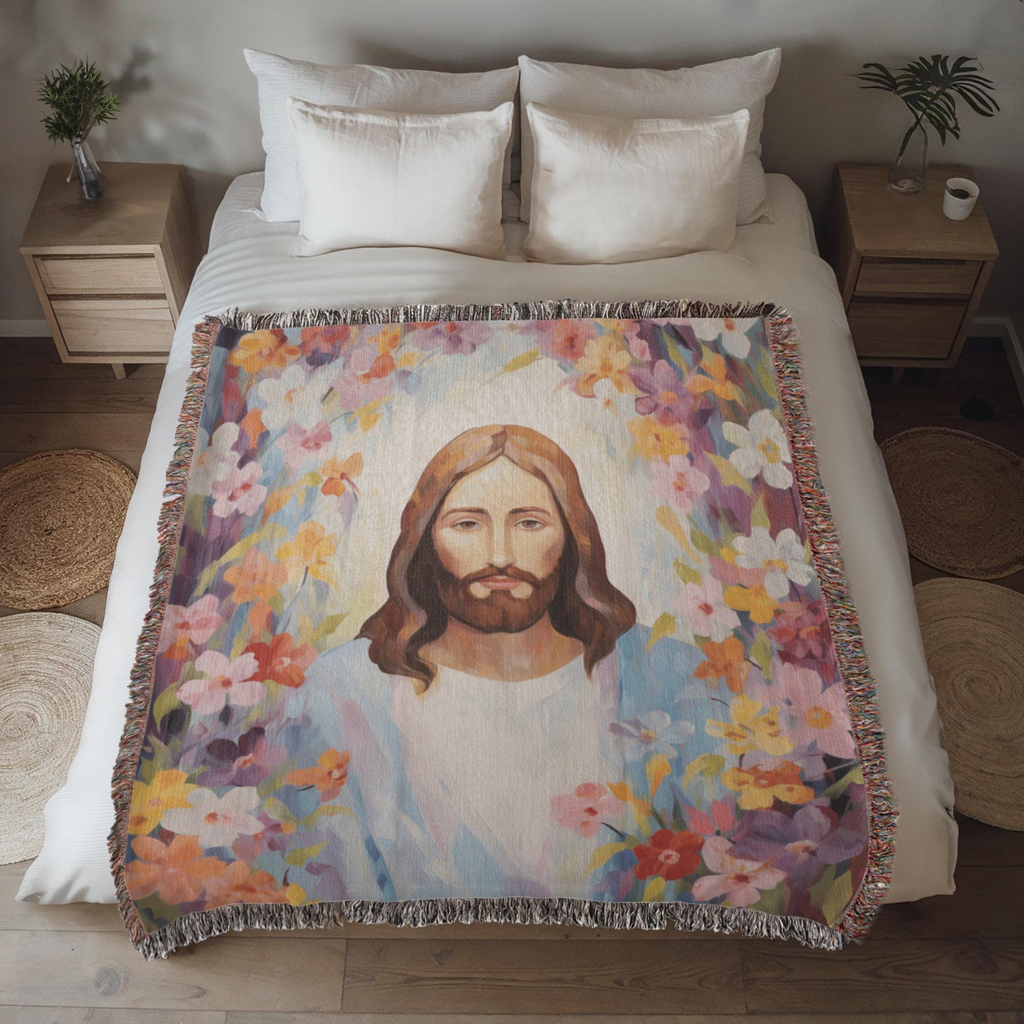 Blossoms Of Grace | Woven Christian Throw Blanket